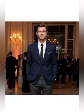 Christian Dior • Vintage Dark Blue Suit Jacket Blazer Red CD Logo Lining Size 42